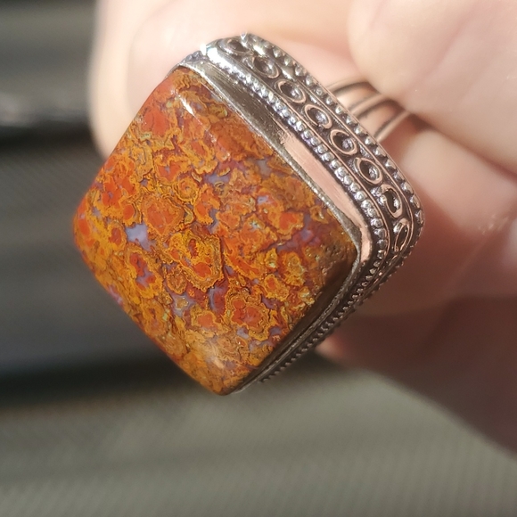 New Seam Agate 925 Silver Ring. - Picture 10 of 16
